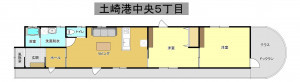 秋田市土崎港中央、中古一戸建ての間取り画像です
