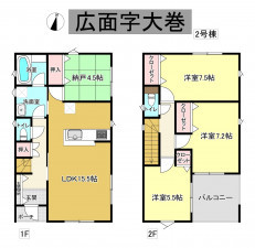 秋田市広面、新築一戸建ての間取り画像です