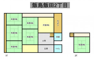 秋田市飯島飯田、中古一戸建ての間取り画像です