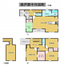 秋田市保戸野千代田町、新築一戸建ての間取り画像です