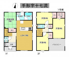 秋田市手形、新築一戸建ての間取り画像です