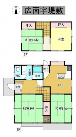 秋田市広面、中古一戸建ての間取り画像です