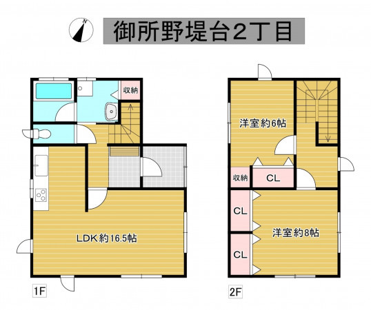 秋田市御所野堤台、中古一戸建ての間取り画像です