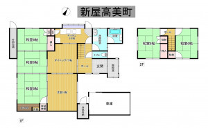 秋田市新屋高美町、中古一戸建ての間取り画像です