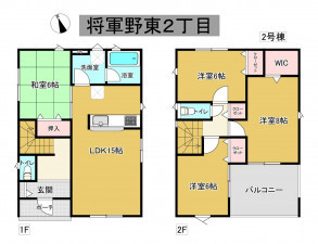 秋田市将軍野東、新築一戸建ての間取り画像です