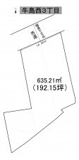 秋田市牛島西、土地の間取り画像です
