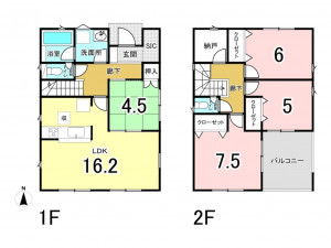 秋田市飯島文京町、中古一戸建ての間取り画像です