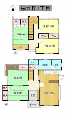 秋田市桜ガ丘、中古一戸建ての間取り画像です