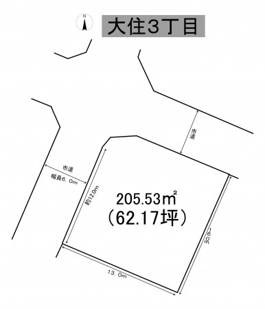 秋田市大住、土地の間取り画像です