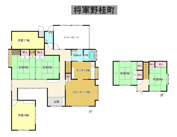 秋田市将軍野桂町、中古一戸建ての間取り画像です