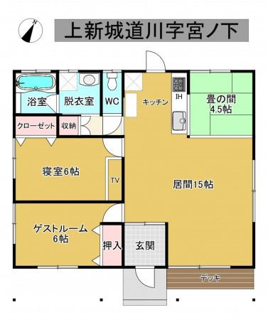 秋田市上新城道川、中古一戸建ての間取り画像です