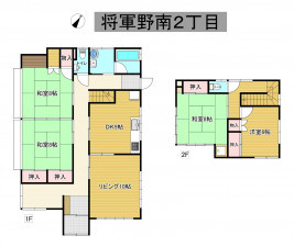 秋田市将軍野南、中古一戸建ての間取り画像です