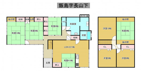秋田市飯島、中古一戸建ての間取り画像です