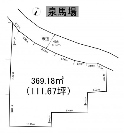 秋田市泉馬場、土地の間取り画像です
