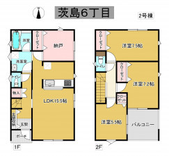 秋田市茨島、新築一戸建ての間取り画像です