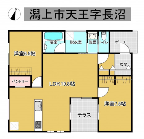 潟上市天王字、中古一戸建ての間取り画像です