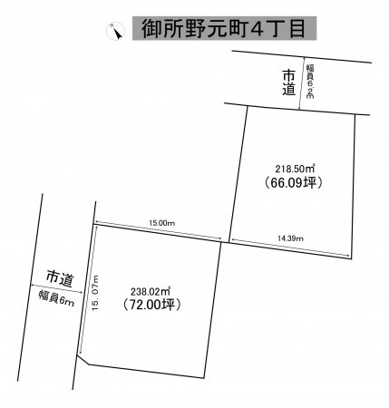 秋田市御所野元町、土地の間取り画像です