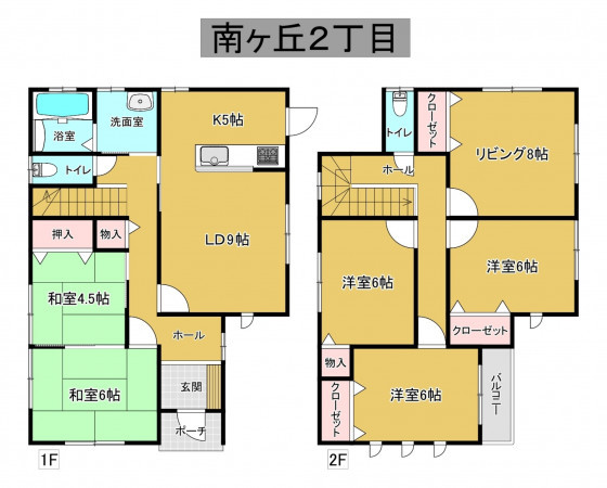 秋田市南ヶ丘、中古一戸建ての間取り画像です