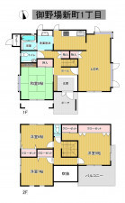 秋田市御野場新町、中古一戸建ての間取り画像です