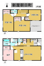 秋田市新屋朝日町、新築一戸建ての間取り画像です