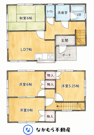 茂原市清水、中古一戸建ての間取り画像です
