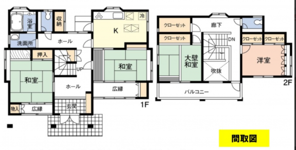 茂原市緑町、中古一戸建ての間取り画像です