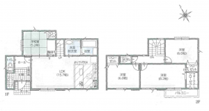 茂原市小林、新築一戸建ての間取り画像です