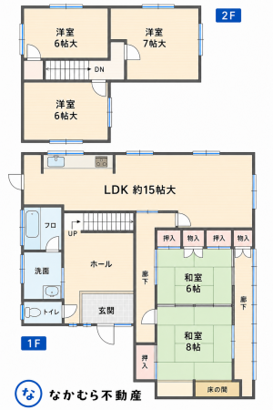 茂原市三ケ谷、中古一戸建ての間取り画像です
