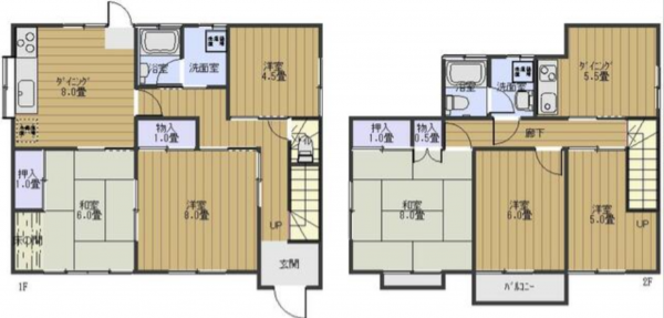茂原市緑ケ丘、中古一戸建ての間取り画像です