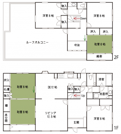 大網白里市上貝塚、中古一戸建ての間取り画像です
