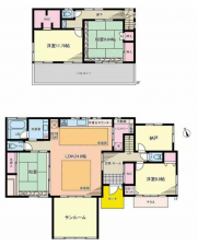 茂原市東郷、中古一戸建ての間取り画像です
