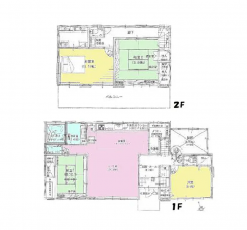 茂原市東郷、中古一戸建ての間取り画像です