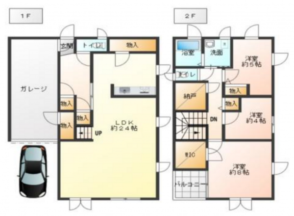 大網白里市季美の森南、中古一戸建ての間取り画像です