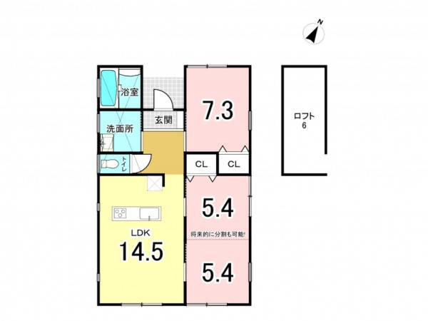茂原市ゆたか、新築一戸建ての間取り画像です