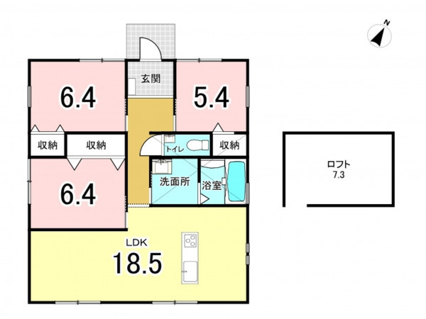 茂原市ゆたか、新築一戸建ての間取り画像です