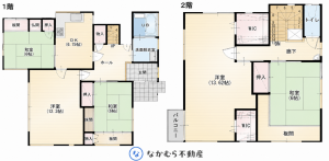 大網白里市永田、中古一戸建ての間取り画像です