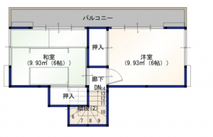 大網白里市南飯塚、中古一戸建ての間取り画像です