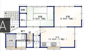 大網白里市南飯塚、中古一戸建ての間取り画像です