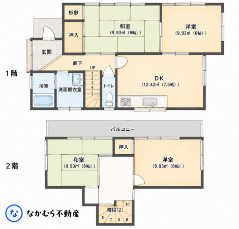 大網白里市南飯塚、中古一戸建ての間取り画像です