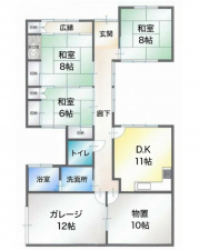 大網白里市ながた野、中古一戸建ての間取り画像です