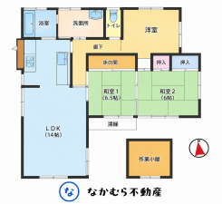 大網白里市南横川、中古一戸建ての間取り画像です