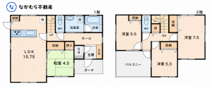 大網白里市大網、中古一戸建ての間取り画像です