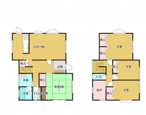 茂原市谷本、中古一戸建ての間取り画像です