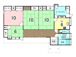 茂原市本納、中古一戸建ての間取り画像です