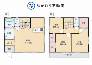 茂原市八千代、中古一戸建ての間取り画像です