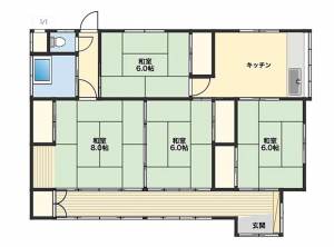 茂原市高師、中古一戸建ての間取り画像です