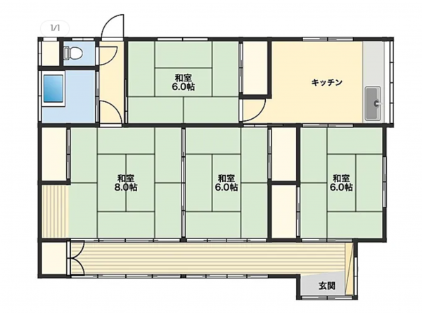 茂原市高師、中古一戸建ての間取り画像です