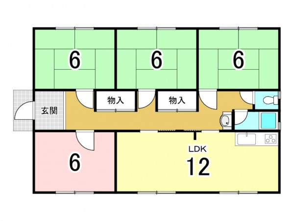 茂原市千町、中古一戸建ての間取り画像です