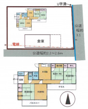 茂原市東郷、中古一戸建ての間取り画像です