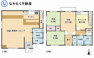 茂原市早野、中古一戸建ての間取り画像です